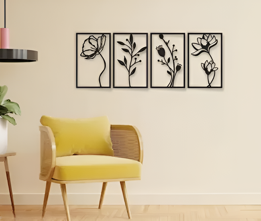 Velvique™ Wooden Wall Décor (Pack of 4, 6x10 Inches)