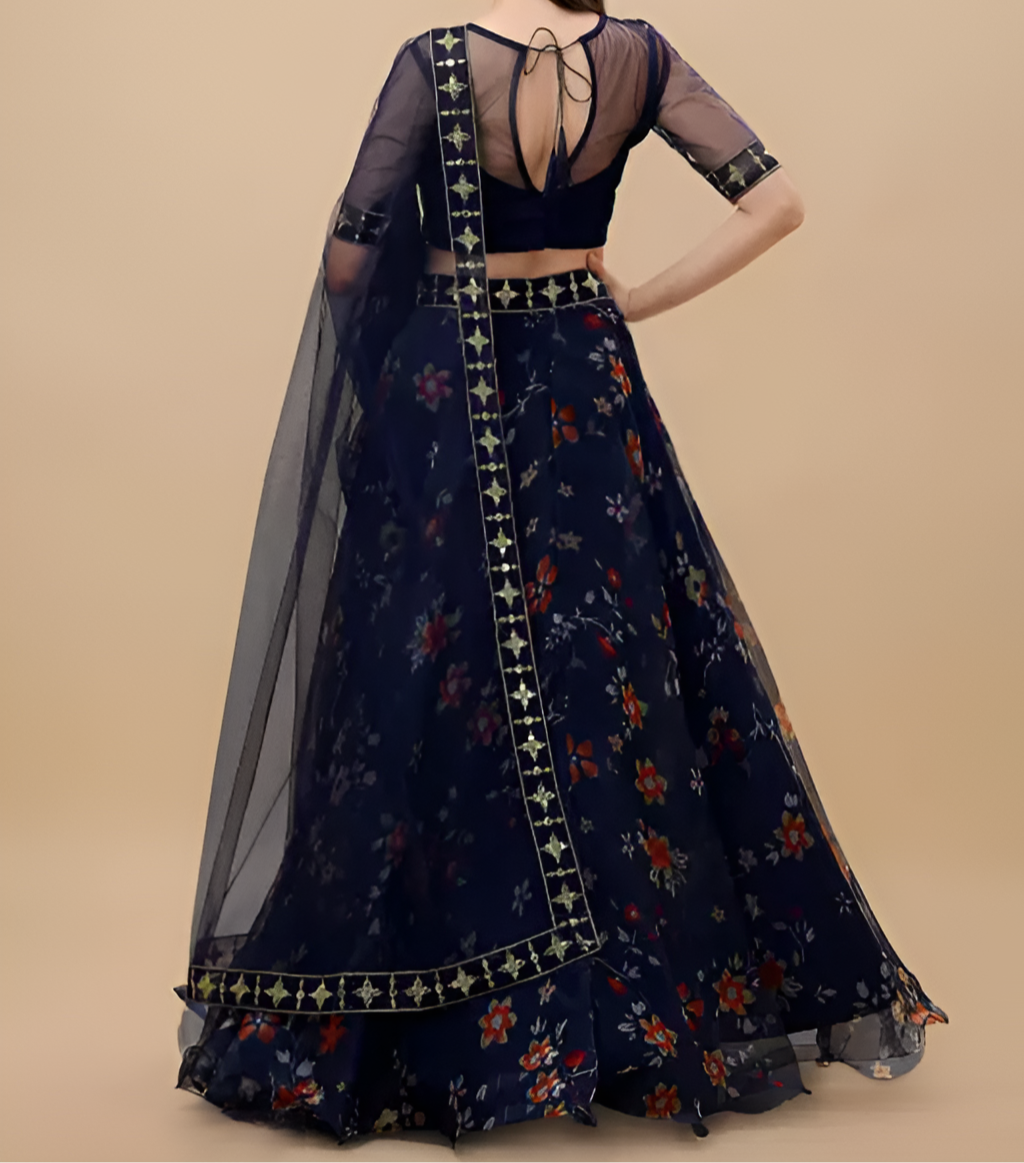 FURBELOW™ Embellished Lehenga & Choli Set with Dupatta