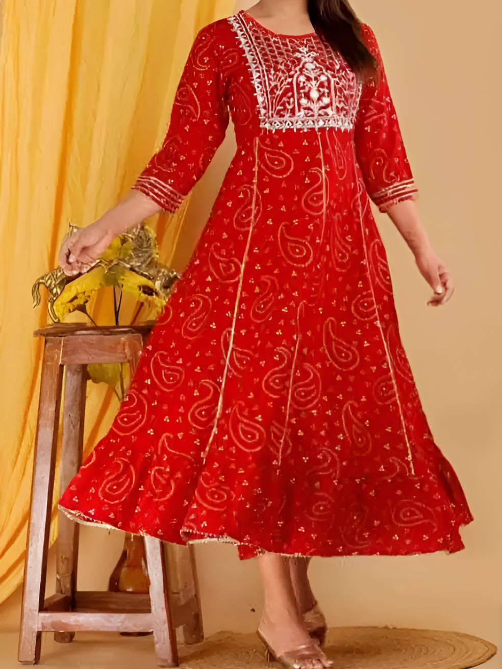 RIAL™ Red Anarkali Kurti