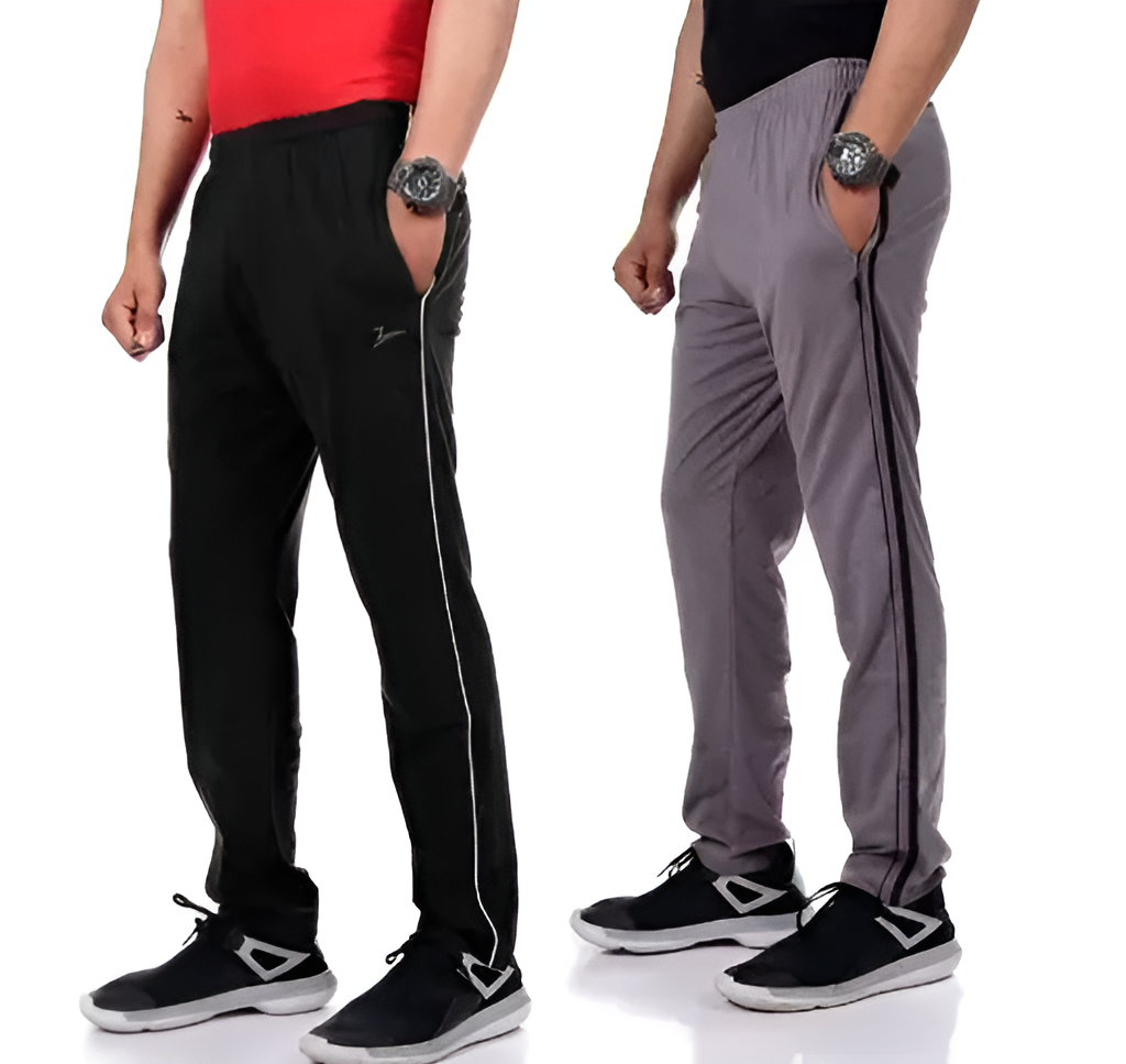 Zeffit™ Men's Solid Multicolor Track Pants (Combo of 2)