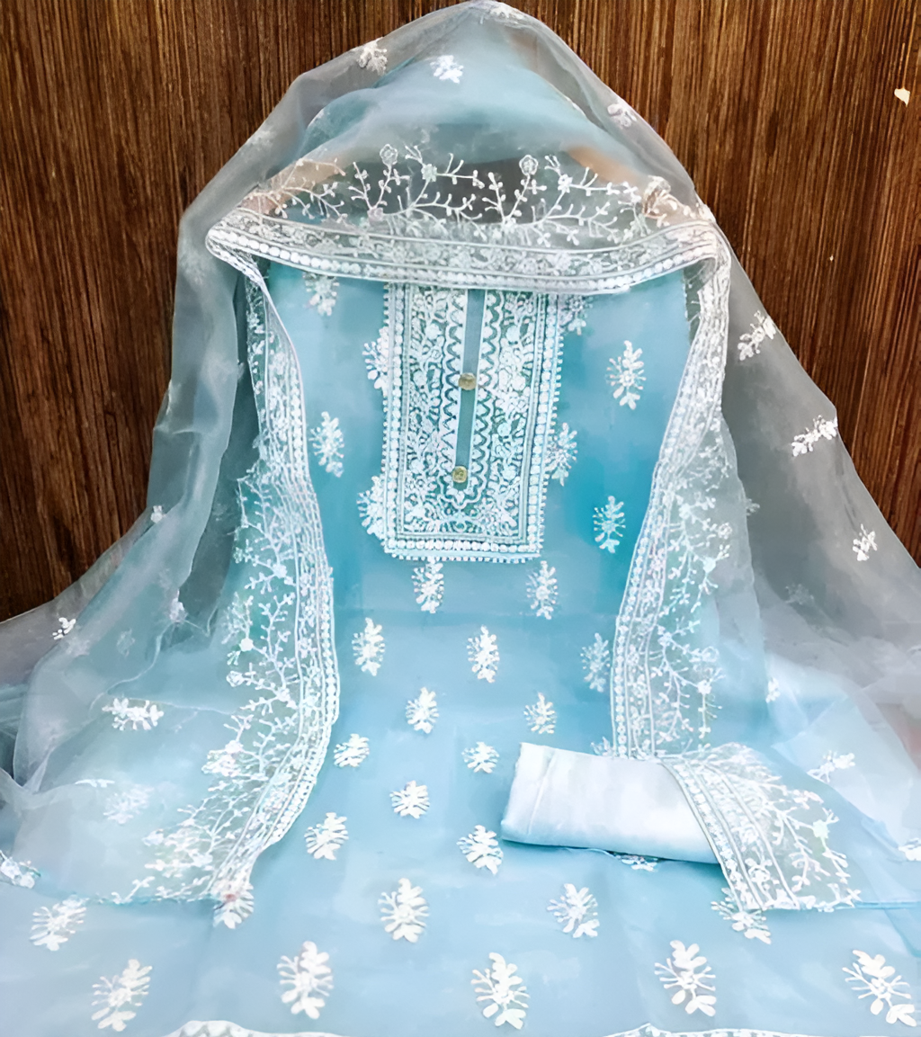 Organza™ Unstitched Embellished Embroidered Suit