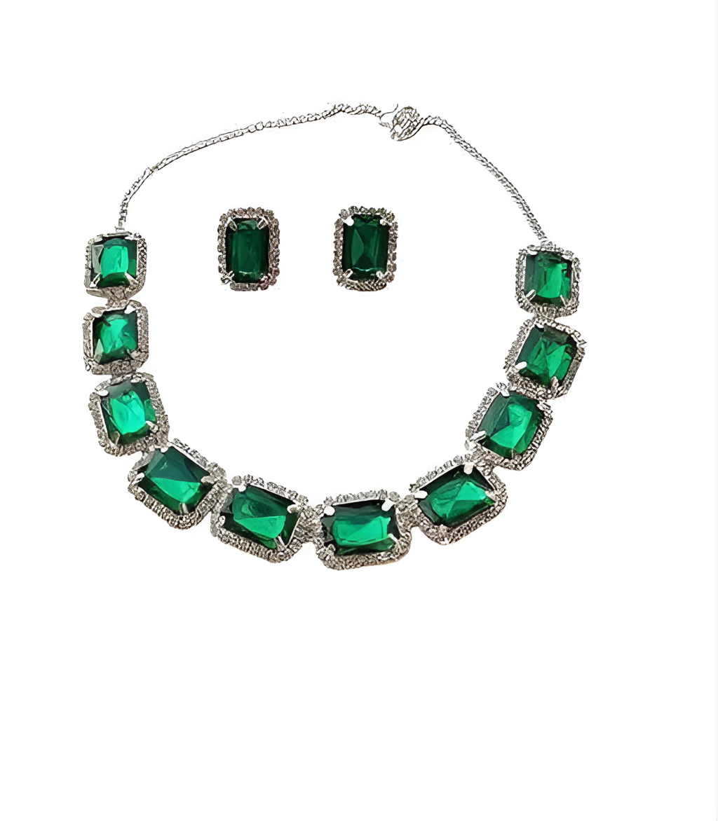 Anuttam's™ kundan and crystal necklace