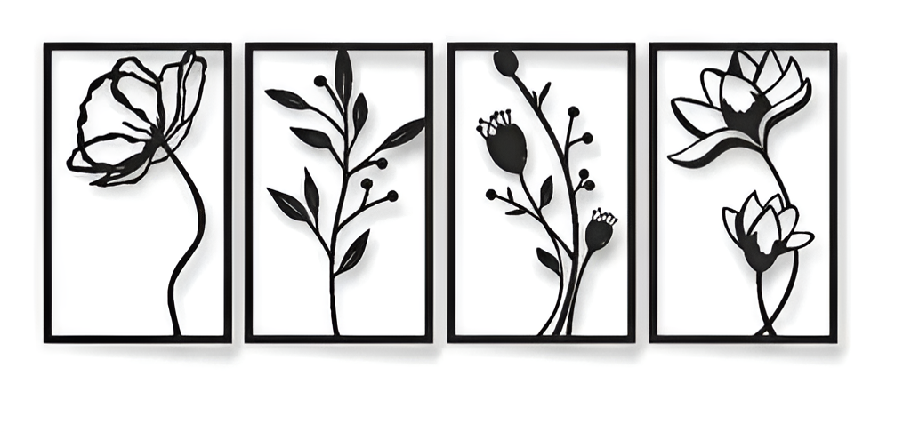Velvique™ Wooden Wall Décor (Pack of 4, 6x10 Inches)