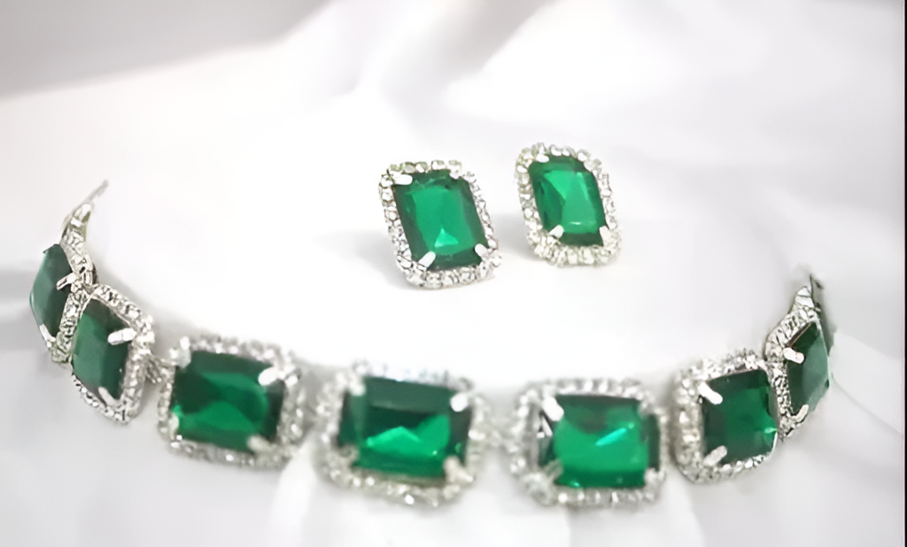 Anuttam's™ kundan and crystal necklace