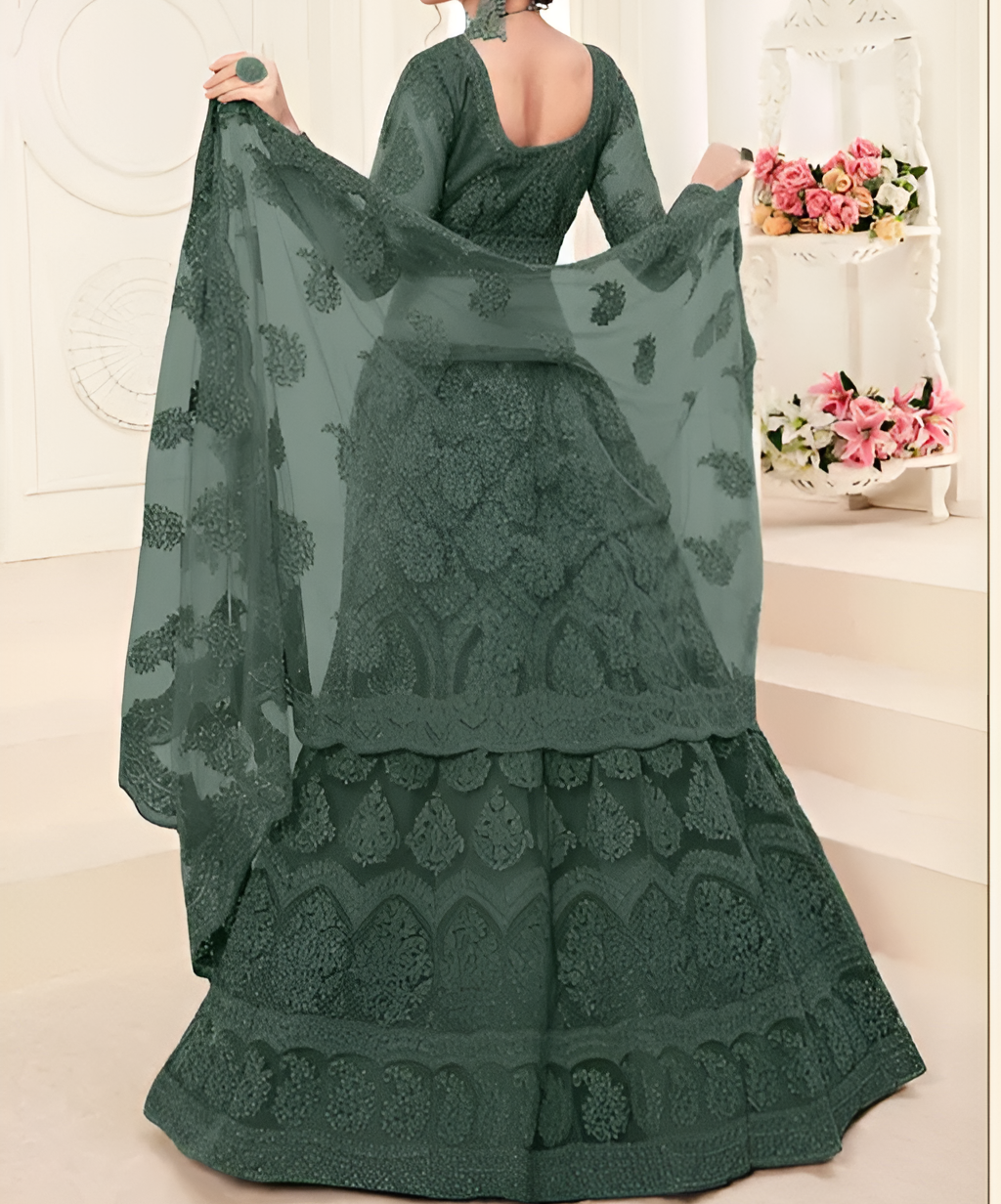 FURBELOW™ Cording Lehenga Choli (Semi Stitched)