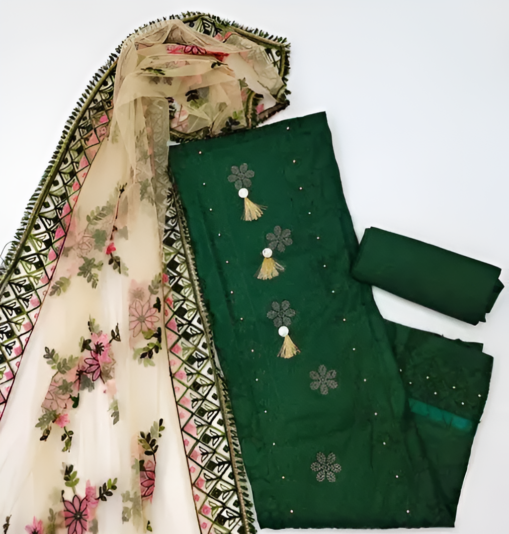 FURBELOW™ Floral Embroidered Cotton Suits & Dress Materials