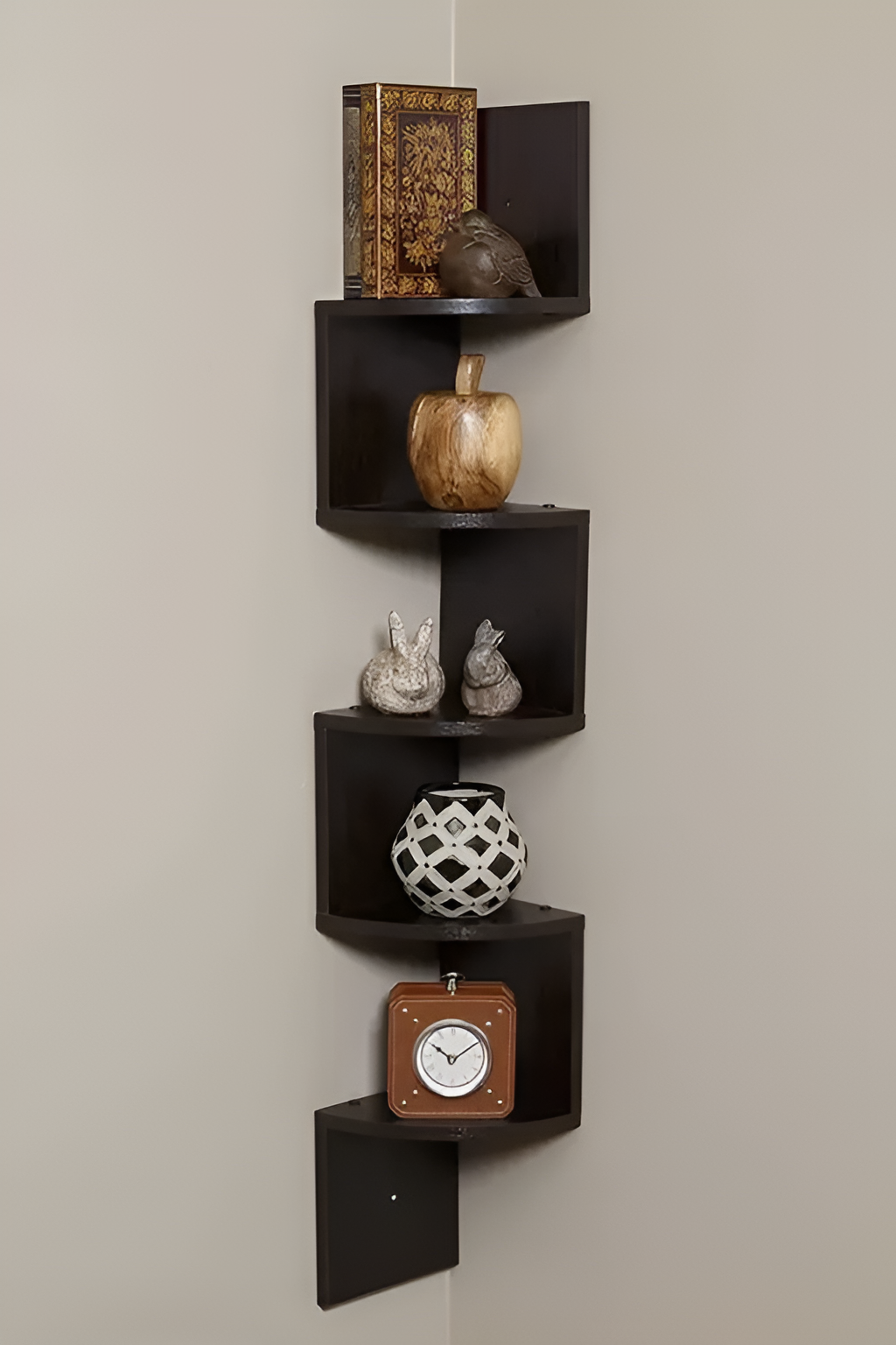 Velvique™ Wooden Zig zag Corner Rack Shelve