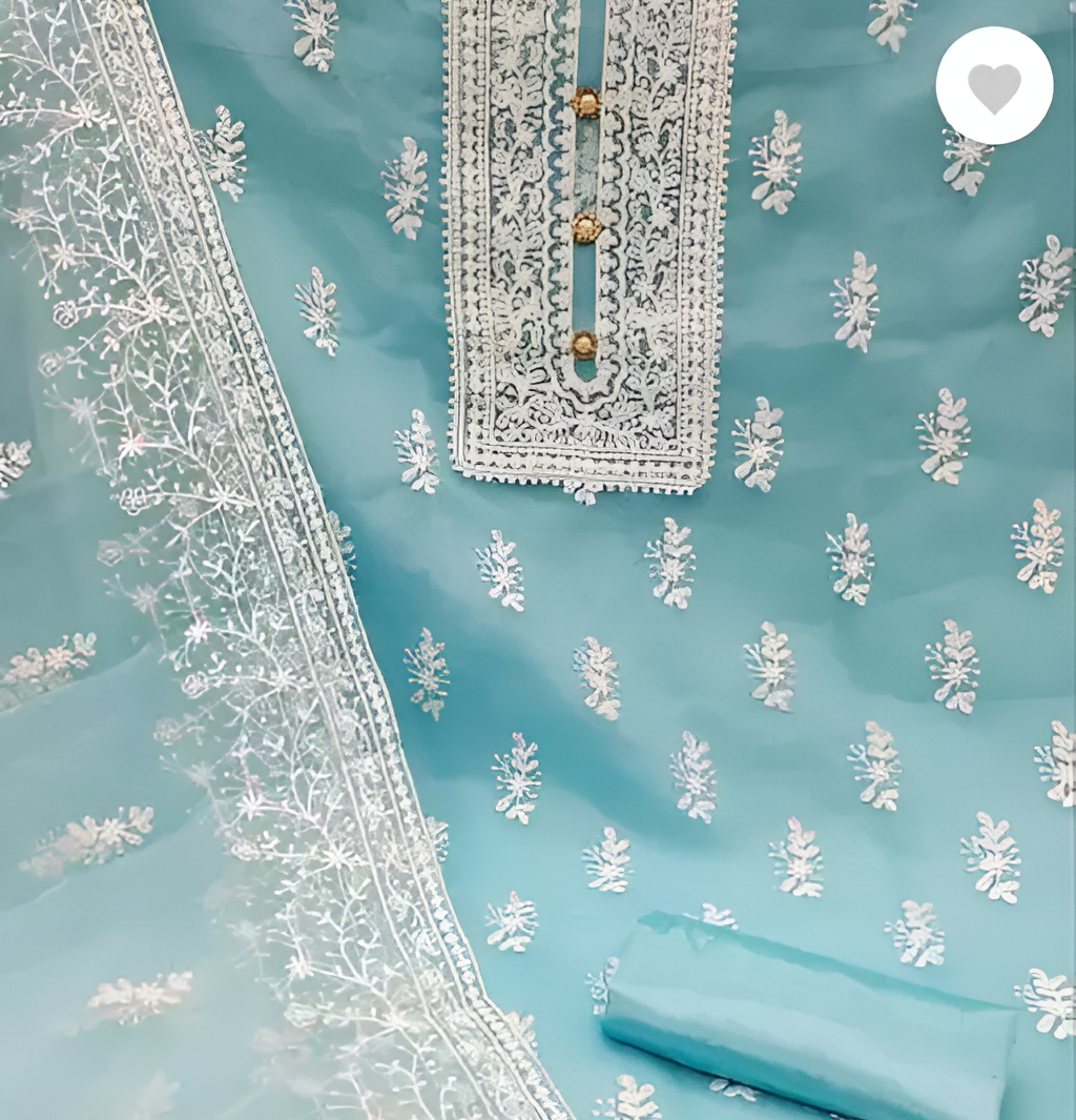 Organza™ Unstitched Embellished Embroidered Suit