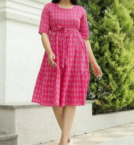 Elegant™ Cotton Dress In Solid Pattern