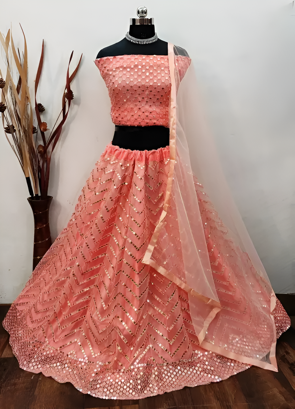 FURBELOW™ Net Lehenga Choli & Dupatta