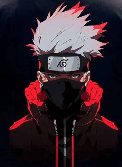 TES™ KAKASHI printed anime oversized T-shirt (BLACK)