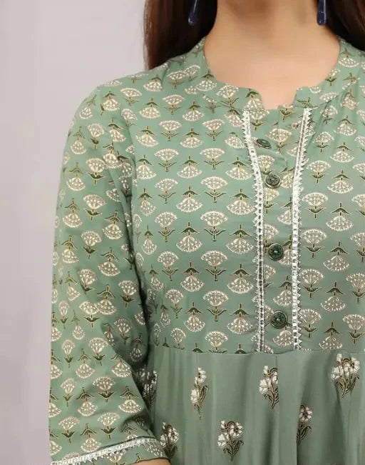 GREEN ANARKALI KURTI