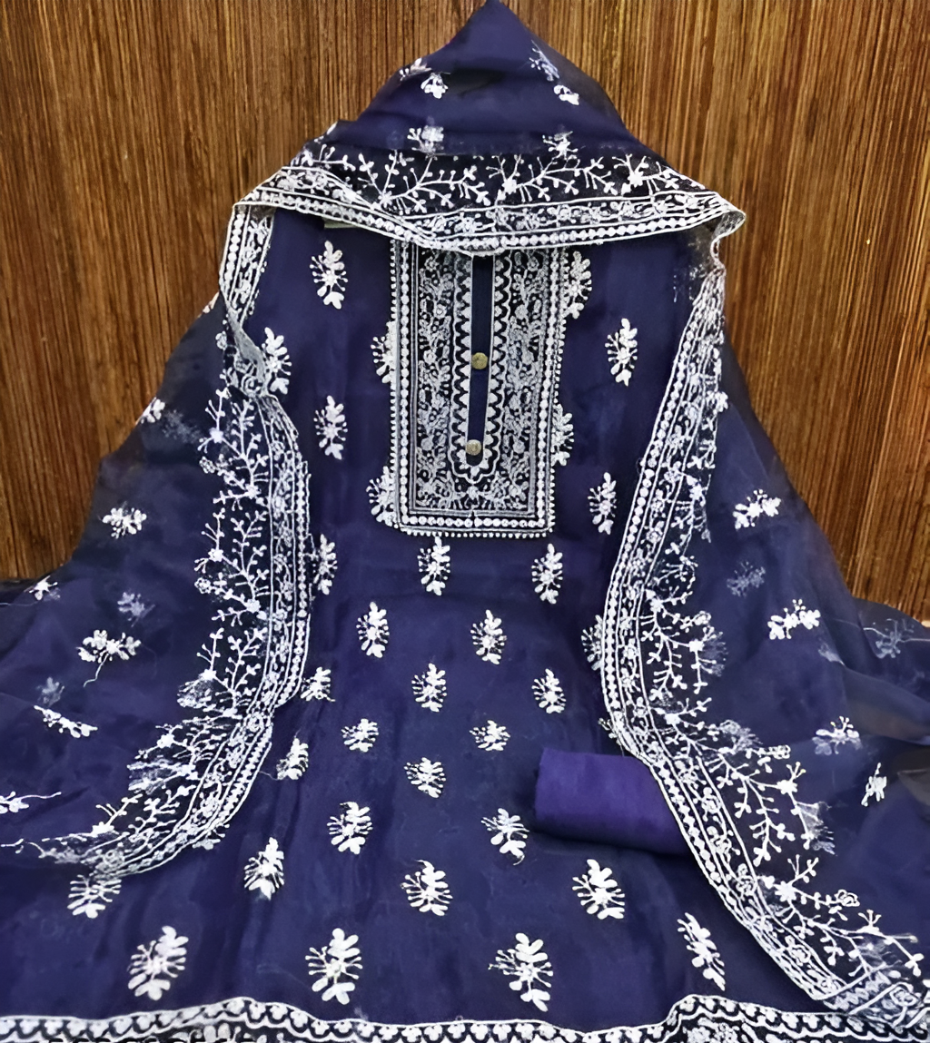Organza™ Unstitched Embellished Embroidered Suit