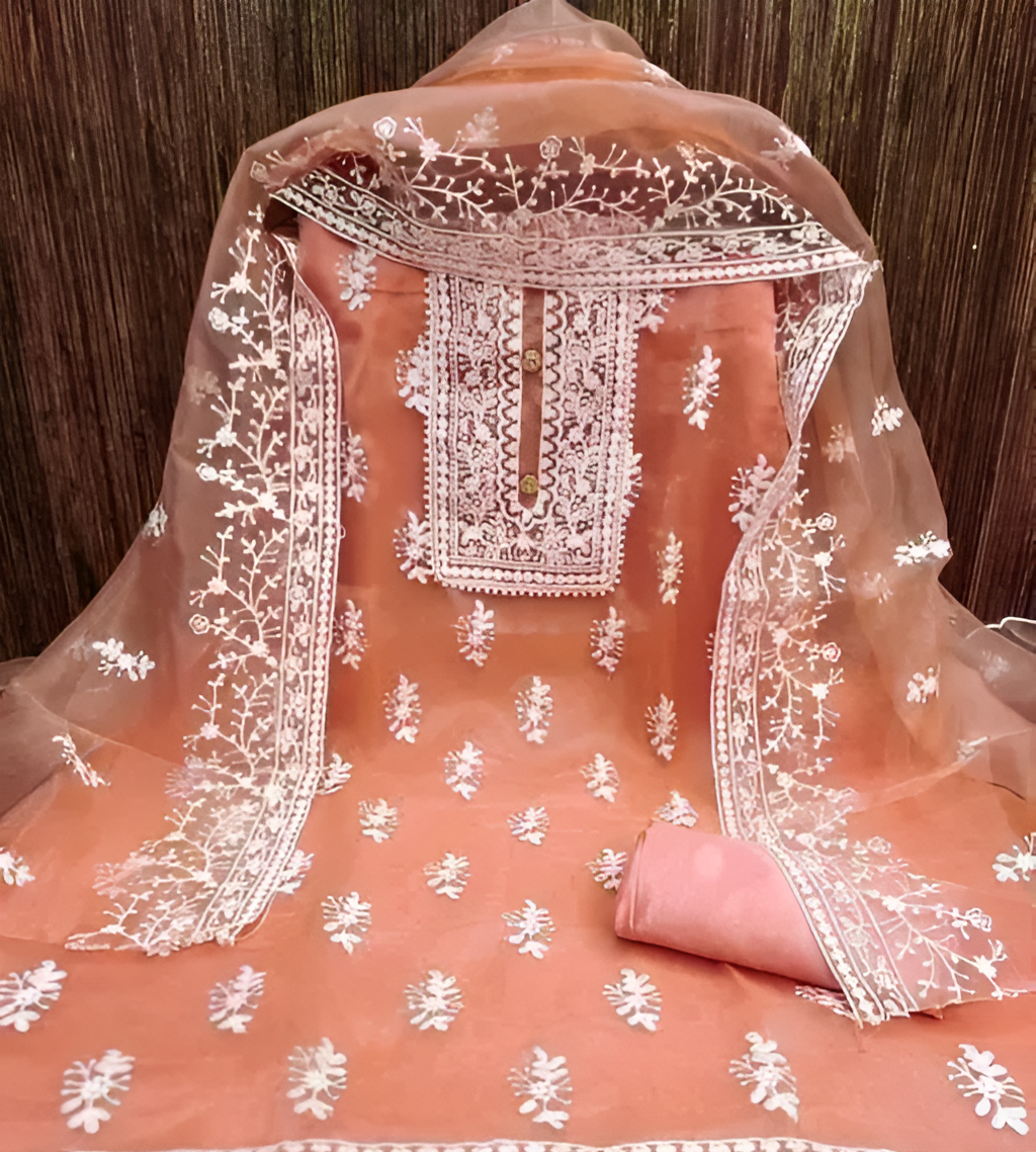 Organza™ Unstitched Embellished Embroidered Suit