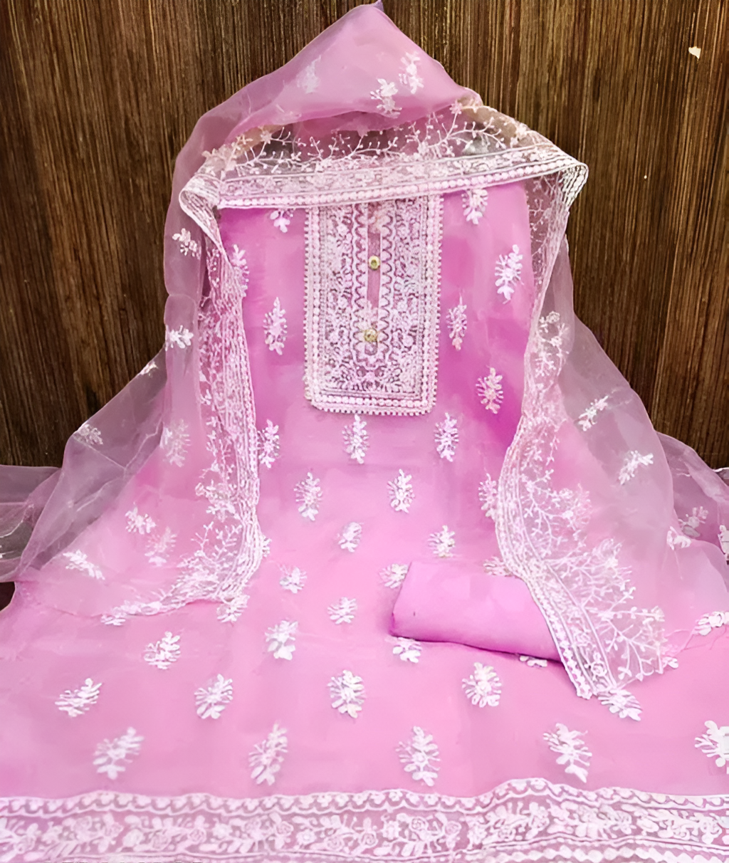 Organza™ Unstitched Embellished Embroidered Suit