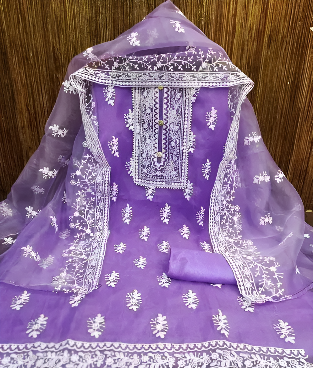Organza™ Unstitched Embellished Embroidered Suit