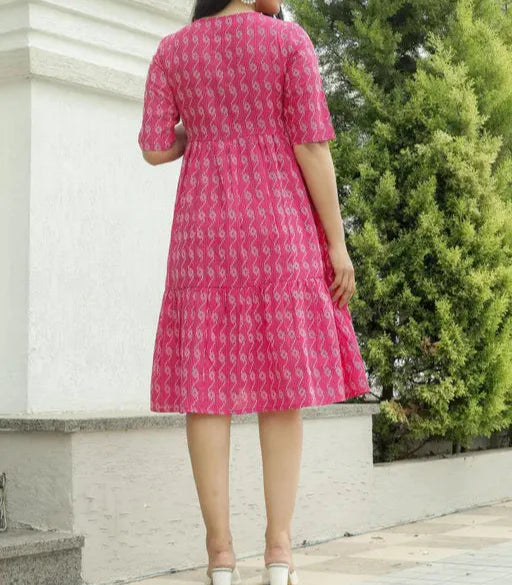 Elegant™ Cotton Dress In Solid Pattern