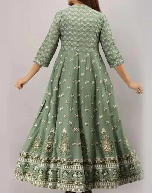 GREEN ANARKALI KURTI
