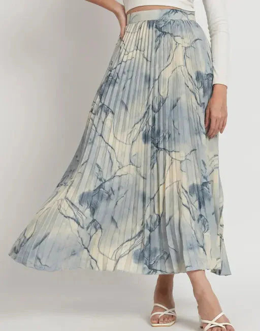 LookShine™ | Skirt For Women | Marble Elegance A Woman's A-Line LONG Printed Skirt Masterpiece