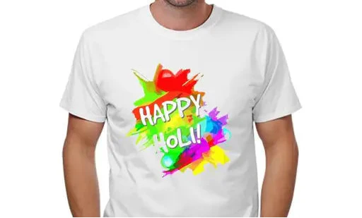 TES™ White Holi Printed T-Shirt
