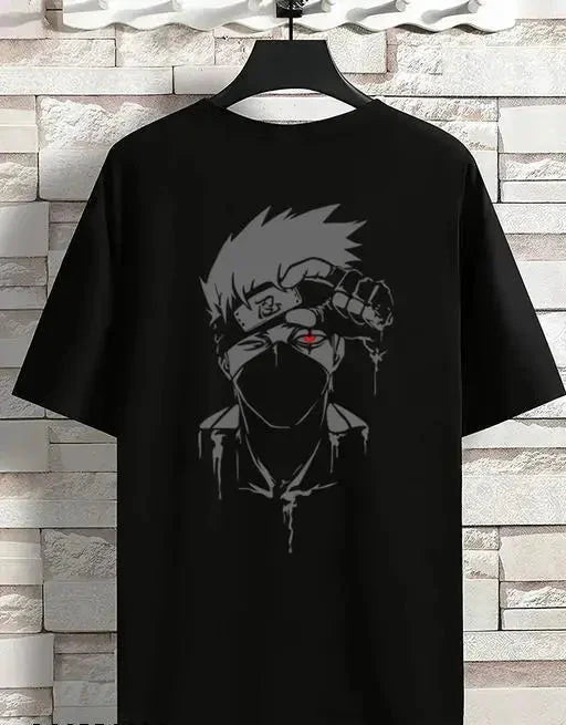 TES™ Kakashi printed anime Oversized T-shirt (Black)