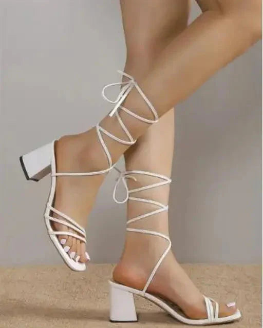White heels sandals
