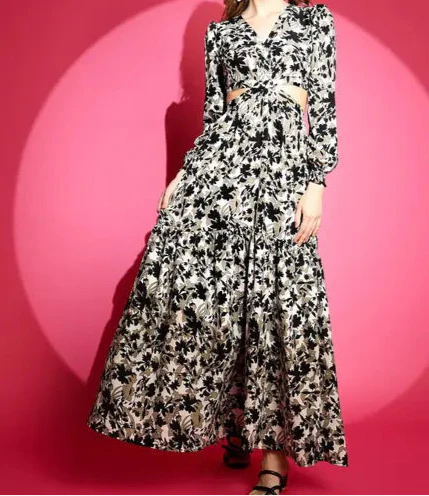 Women's Floral V-neck Multicolor Dresses