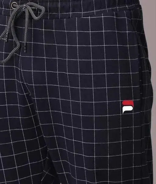 Checked Trackpants Navy
