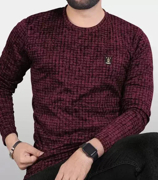 FARBOT™ Stylish Polyester Printed Men Full Sleeve T-shirt