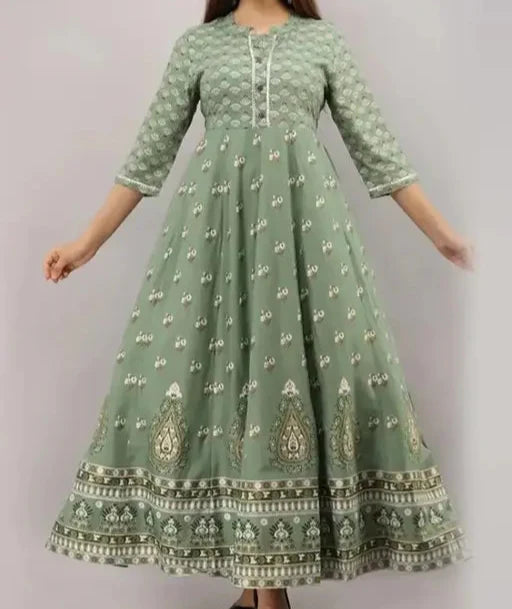 GREEN ANARKALI KURTI