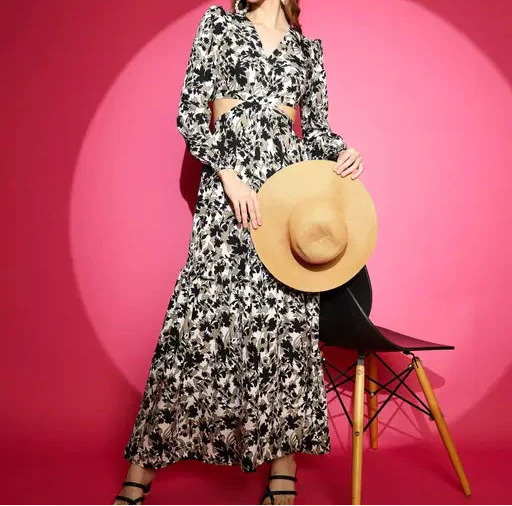 Women's Floral V-neck Multicolor Dresses