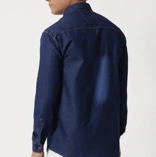Men's Silky Dark Blue Shirt