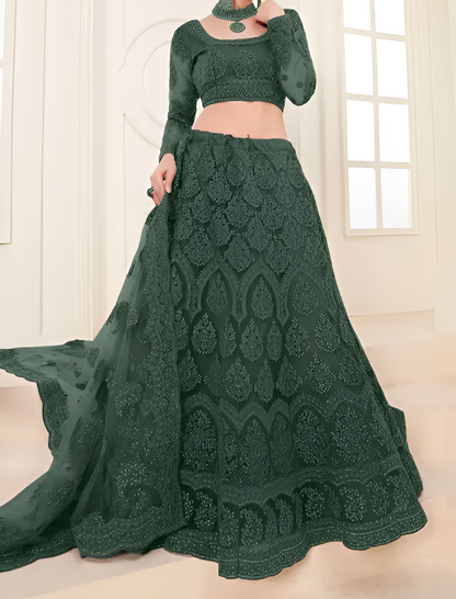 FURBELOW™ Cording Lehenga Choli (Semi Stitched)