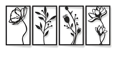 Velvique™ Wooden Wall Décor (Pack of 4, 6x10 Inches)