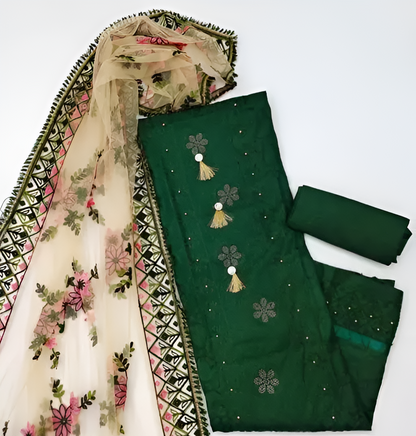 FURBELOW™ Floral Embroidered Cotton Suits & Dress Materials