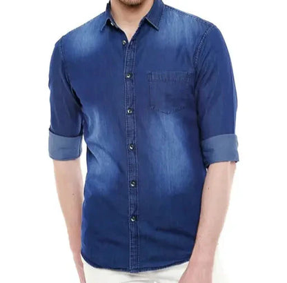 Men's Silky Dark Blue Shirt
