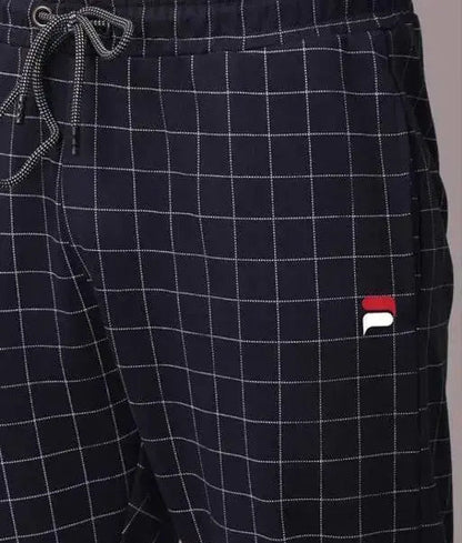 Checked Trackpants Navy