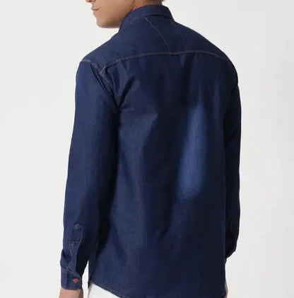 Men's Silky Dark Blue Shirt